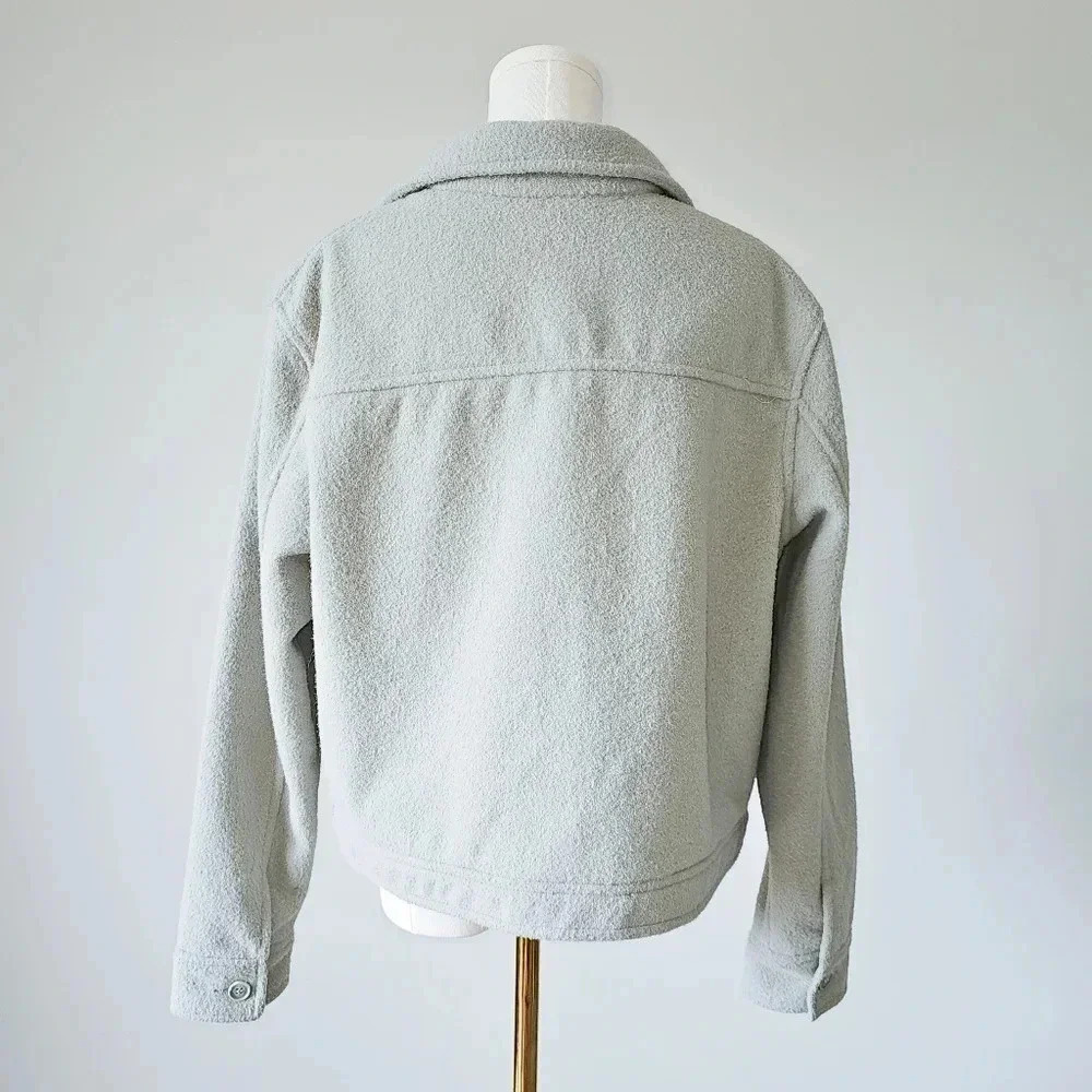 Joie Size XL cropped boxy shacket Sage green button up jacket - Picture 4 of 10